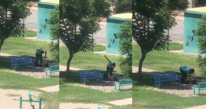 Antalya'da parkta kadına darp!